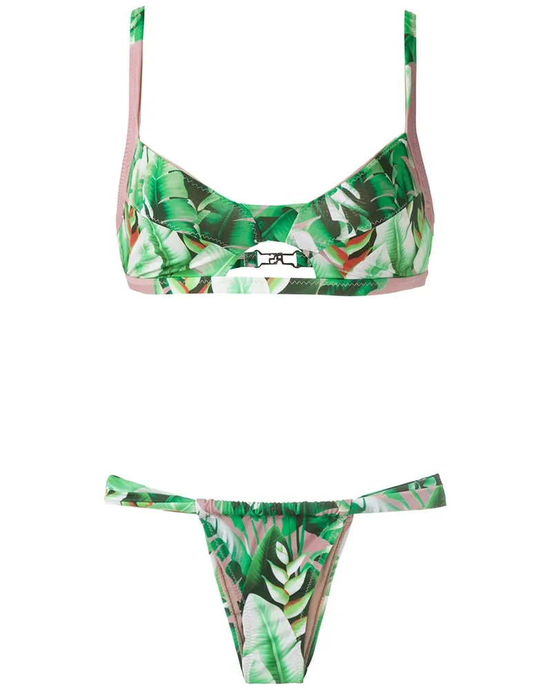 Amir Slama Bikini mit Print - Grün Grün