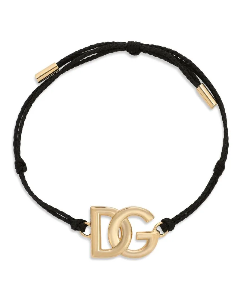 Dolce & Gabbana Kordelarmband mit DG-Anhänger - Gold Gold