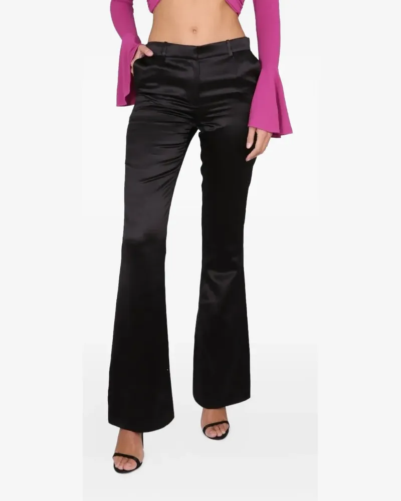 Magda Butrym Hose aus Satin - Schwarz Schwarz