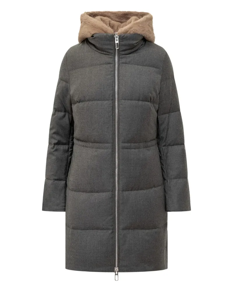 DUNO Jacke mit Pelzkapuze - Grau Grau
