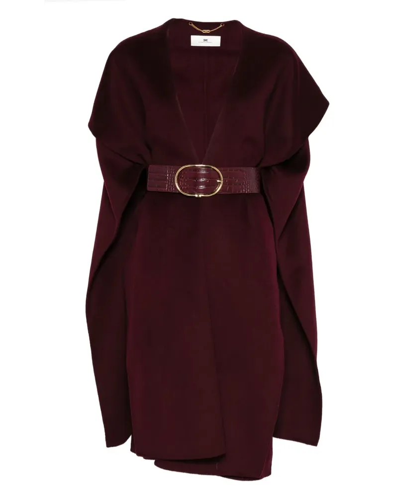 Elisabetta Franchi Cape-Mantel mit Gürtel - Rot Rot