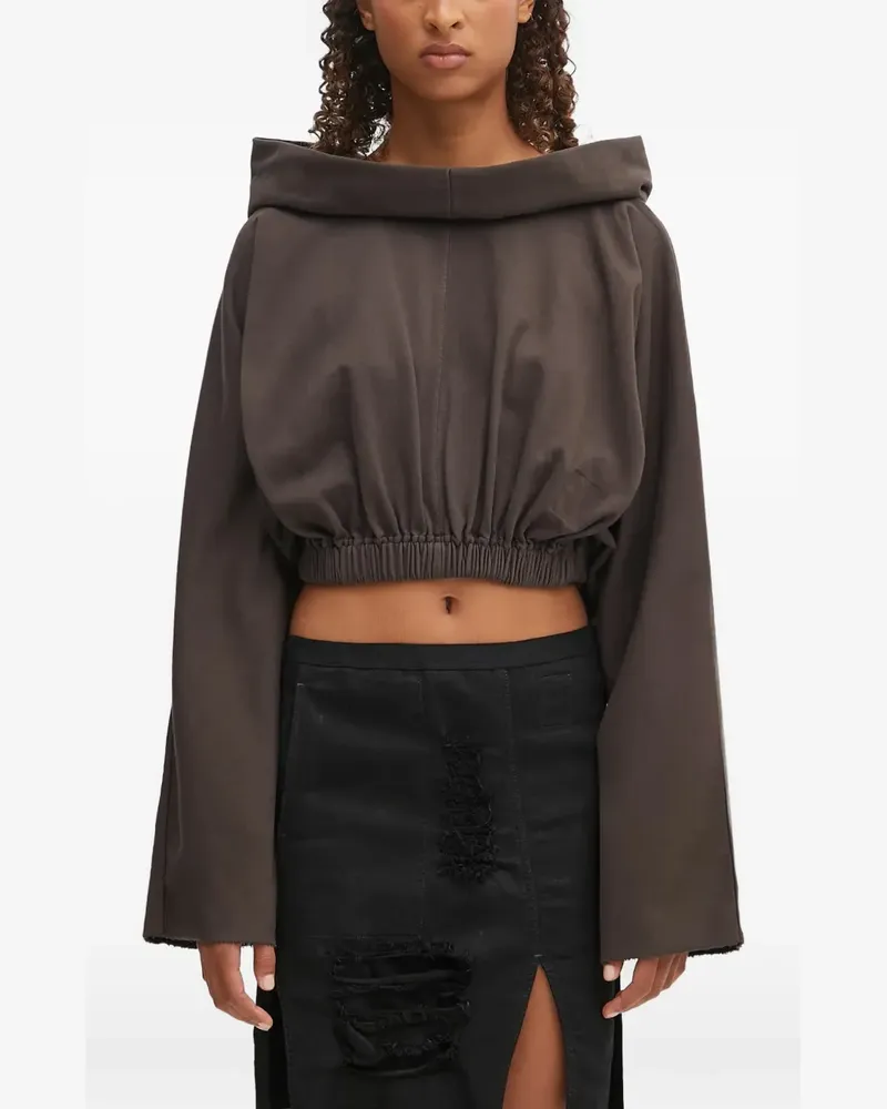 DRKSHDW by Rick Owens Cropped-Hoodie mit weitem Kragen - Braun Braun
