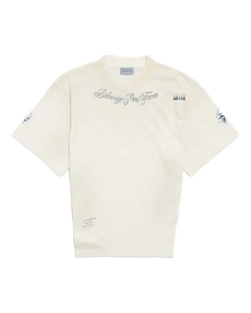 Balenciaga T-Shirt mit grafischem Print - Nude Nude
