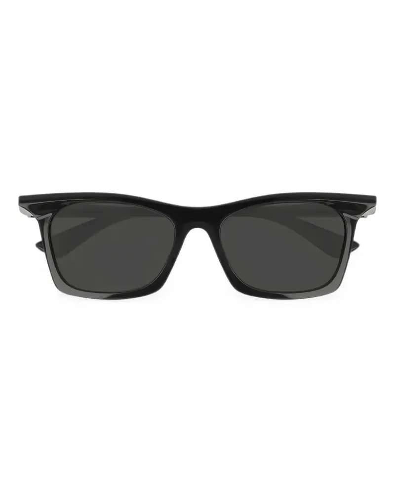 Balenciaga logo-detail rectangle-frame sunglasses - Schwarz Schwarz