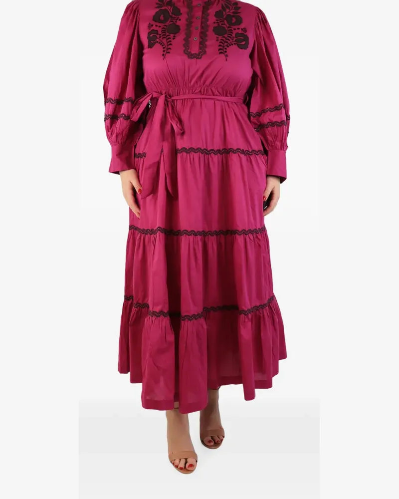 Antik Batik tiered embroidered dress - Rosa Rosa