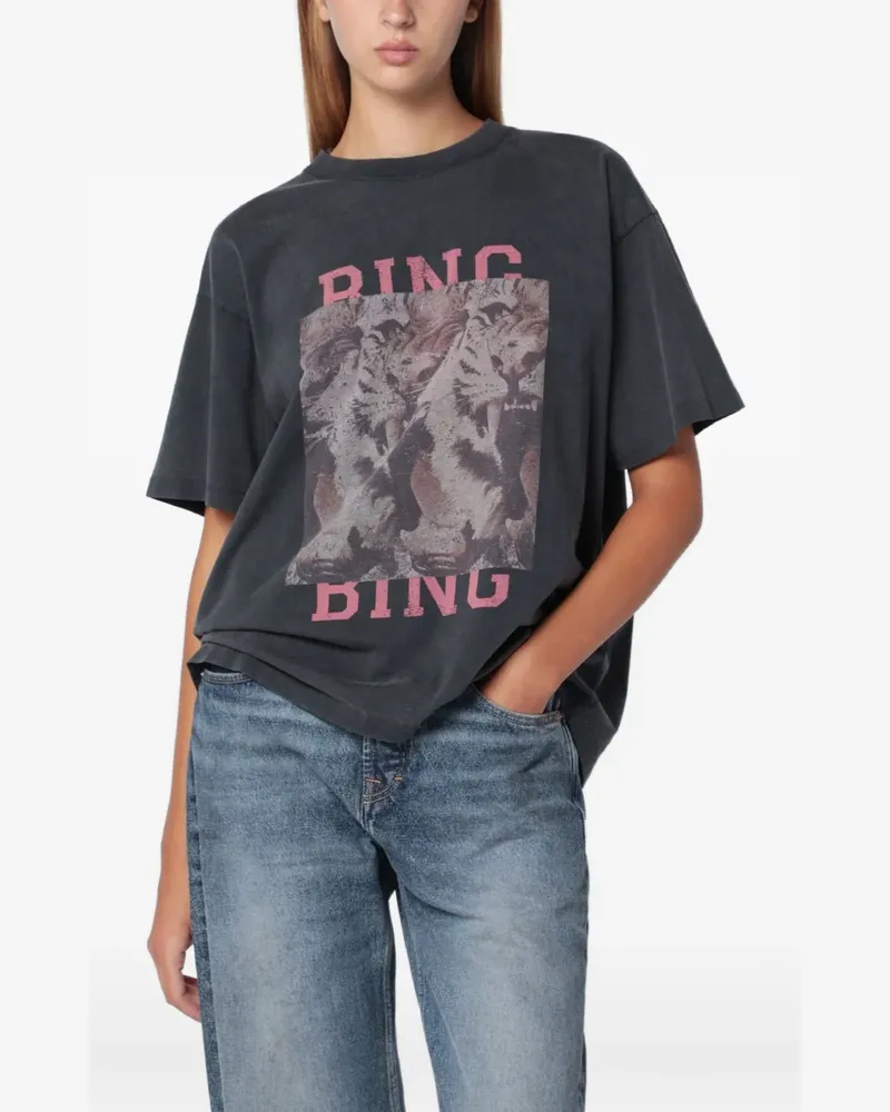 Anine Bing Cade T-Shirt Tiger Bing - Schwarz Schwarz