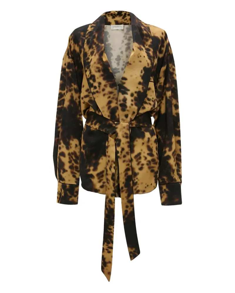 Victoria Beckham Gewickelte Bluse mit Print - Gelb Gelb