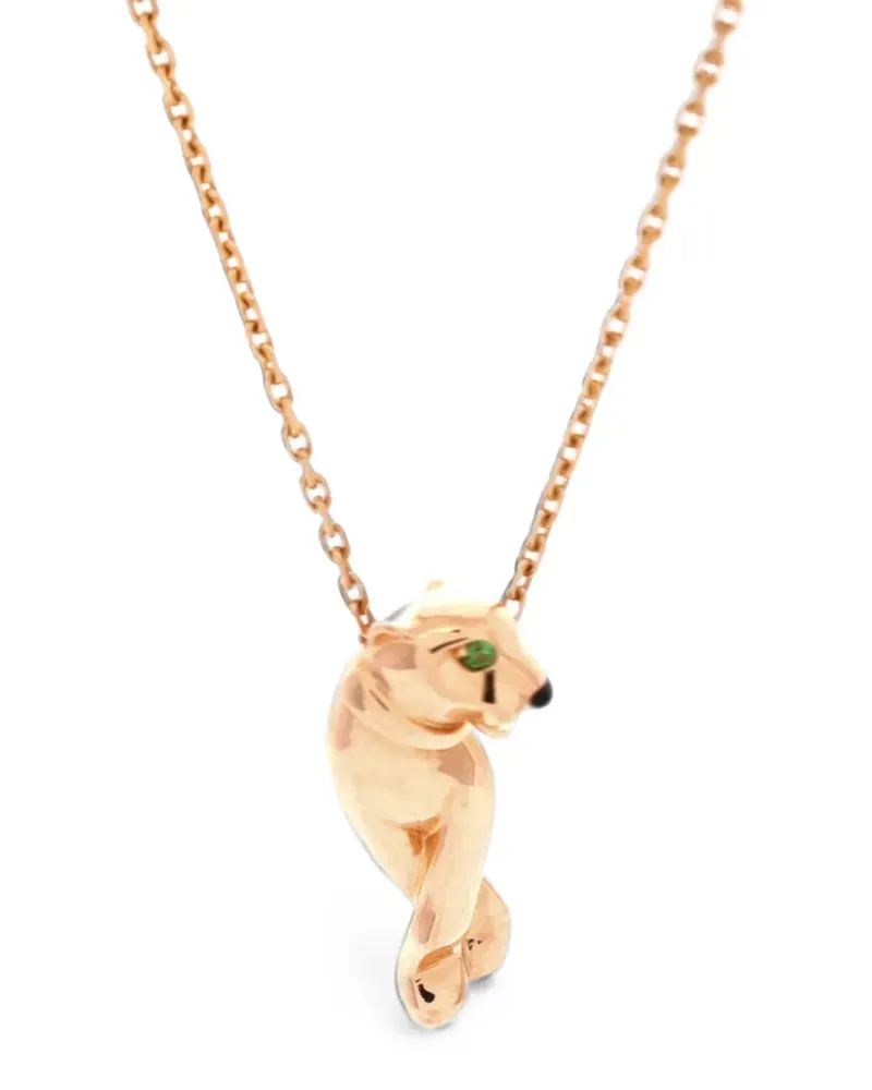 Cartier Panthere de  Pendant 18K Rose Gold with Lacquer and Tsavorite Small necklace - Rosa Rosa