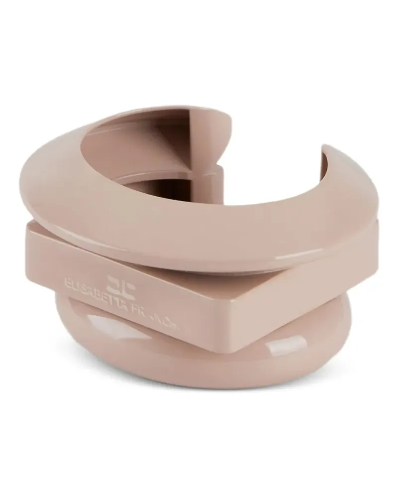 Elisabetta Franchi lacquered wrap-around cuff bracelet - Nude Nude
