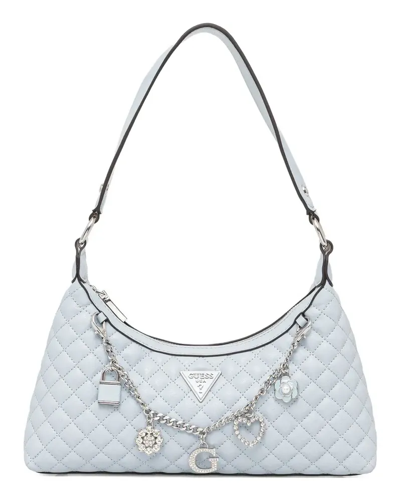 Guess Schultertasche mit Logo-Schild - Blau Blau