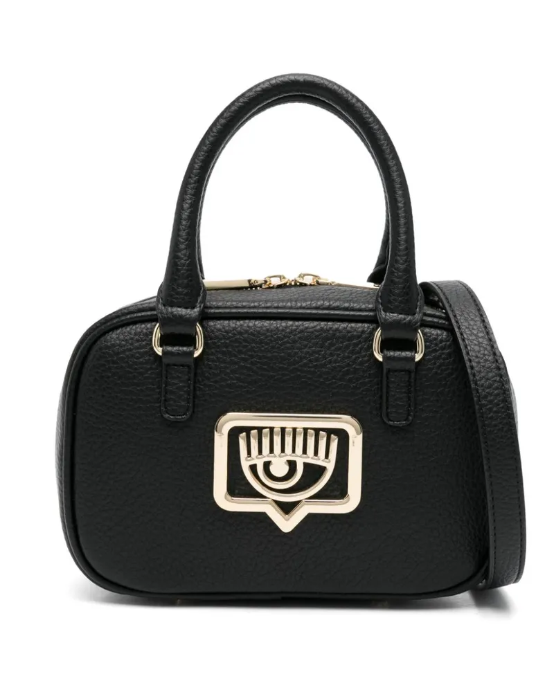 Chiara Ferragni Handtasche mit Schild - Schwarz Schwarz