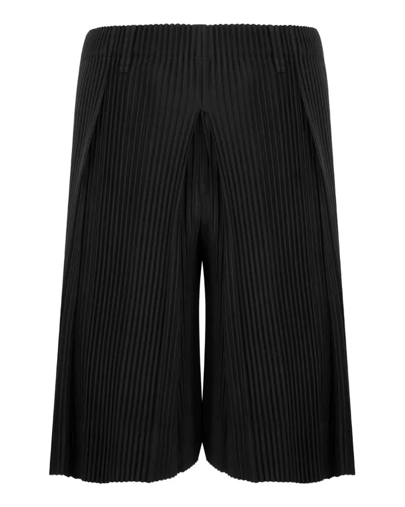 Issey Miyake pleated wide-leg shorts - Schwarz Schwarz