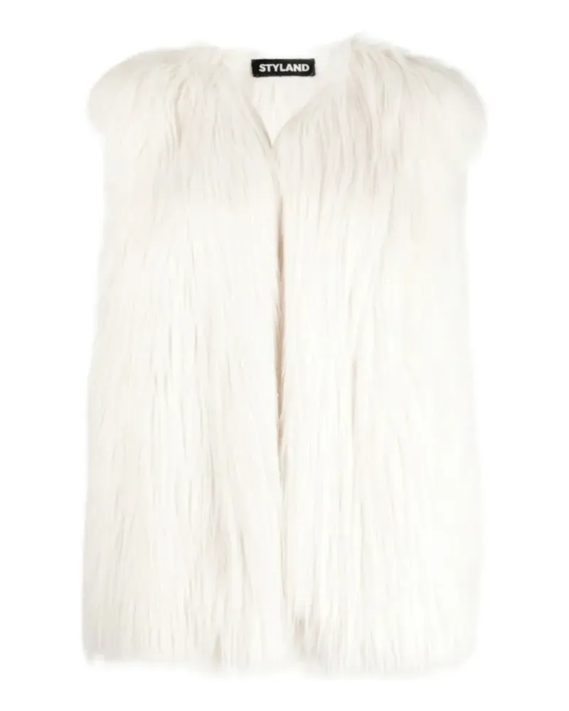 STYLAND faux-fur gilet - Weiß Weiß