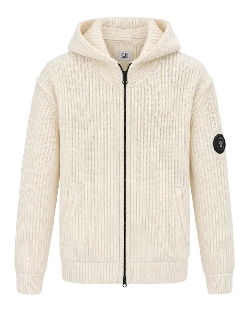 C.P. Company Gerippter Lens Hoodie - Nude Nude