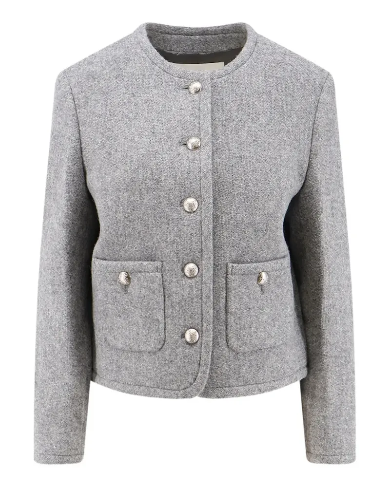 Dunst Tweed-Jacke ohne Kragen - Grau Grau