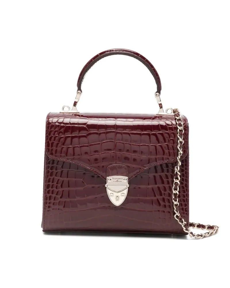 Aspinal of London medium Mayfair crocrodile-embossed tote bag - Rot Rot