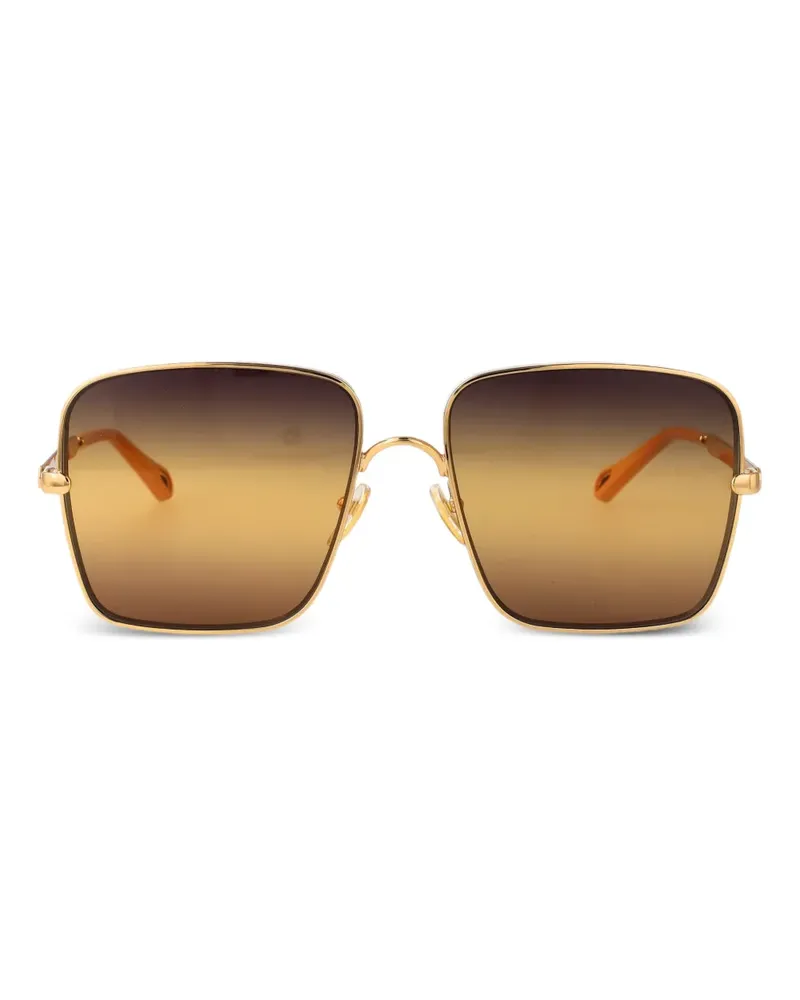Chloé Sonnenbrille mit eckigem Gestell - Gold Gold
