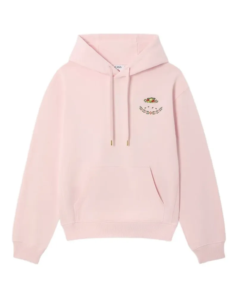 Casablanca Paris x Pink Laduree logo-embroidered hoodie - Rosa Rosa