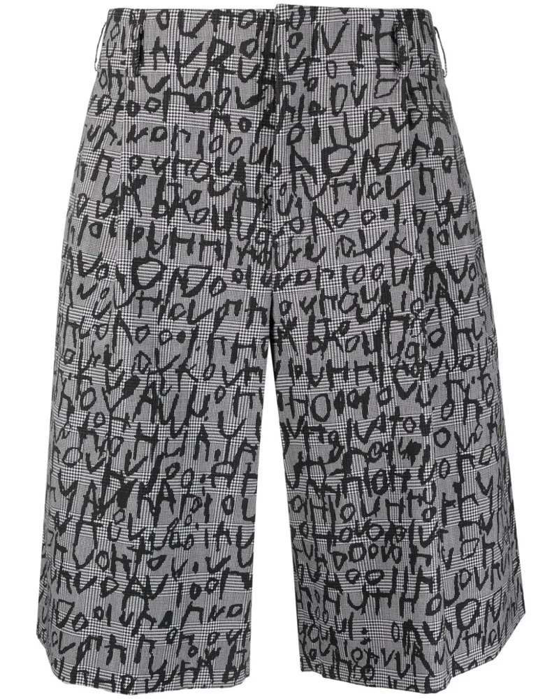 Comme des Garçons Karierte Shorts mit Schriftzug - Grau Grau