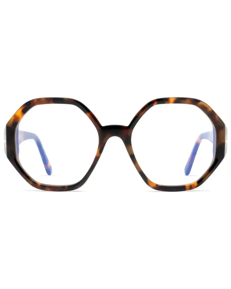 Tom Ford Brille mit sechseckigem Gestell - Braun Braun
