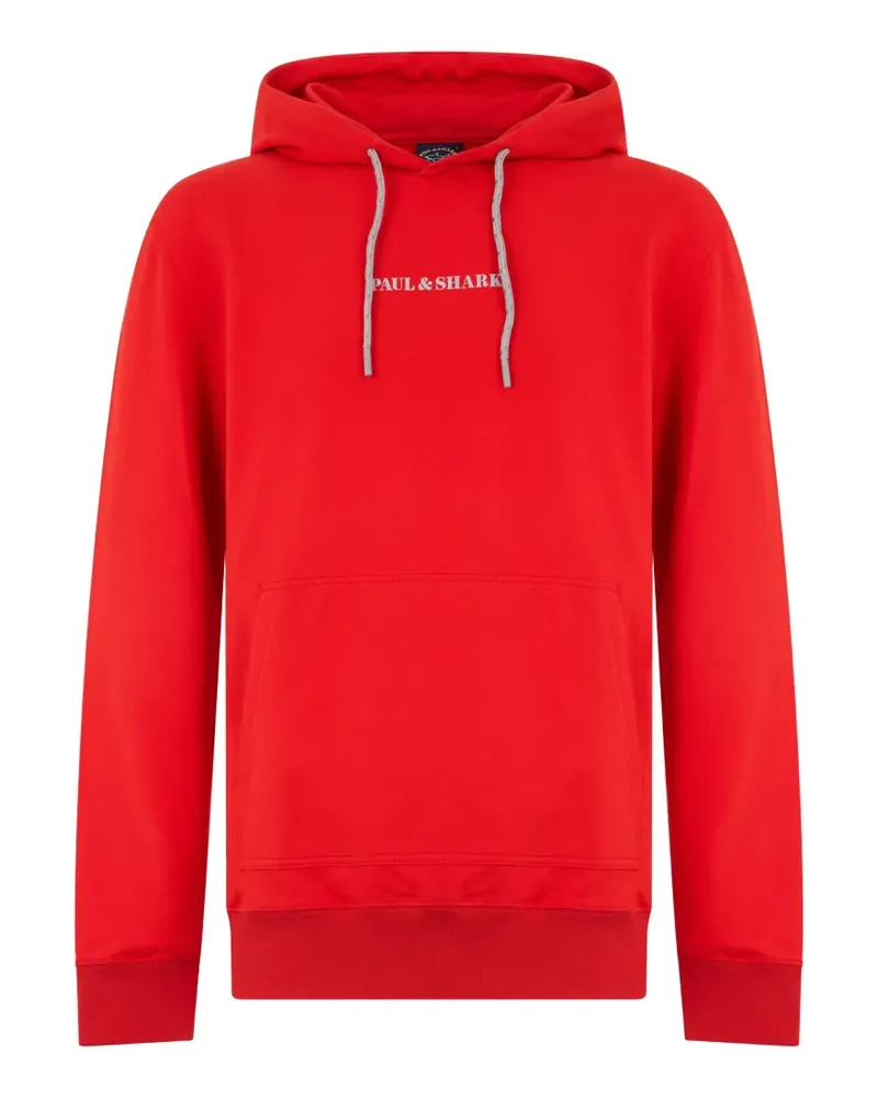 Paul & Shark logo-print drawstring hoodie - Rot Rot