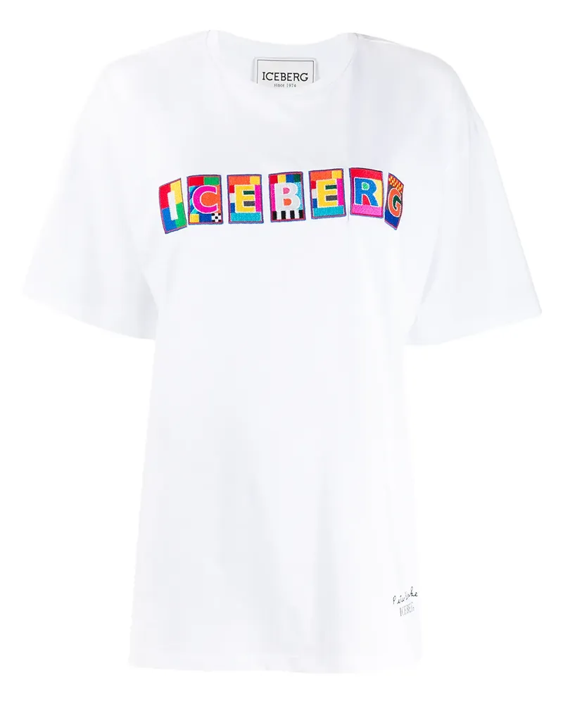 Iceberg T-Shirt mit Logo-Stickerei - Weiß Weiß