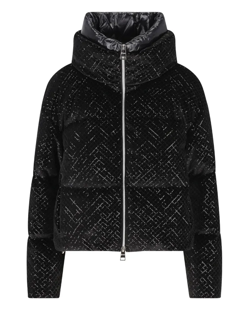 Herno sequin high-neck jacket - Schwarz Schwarz