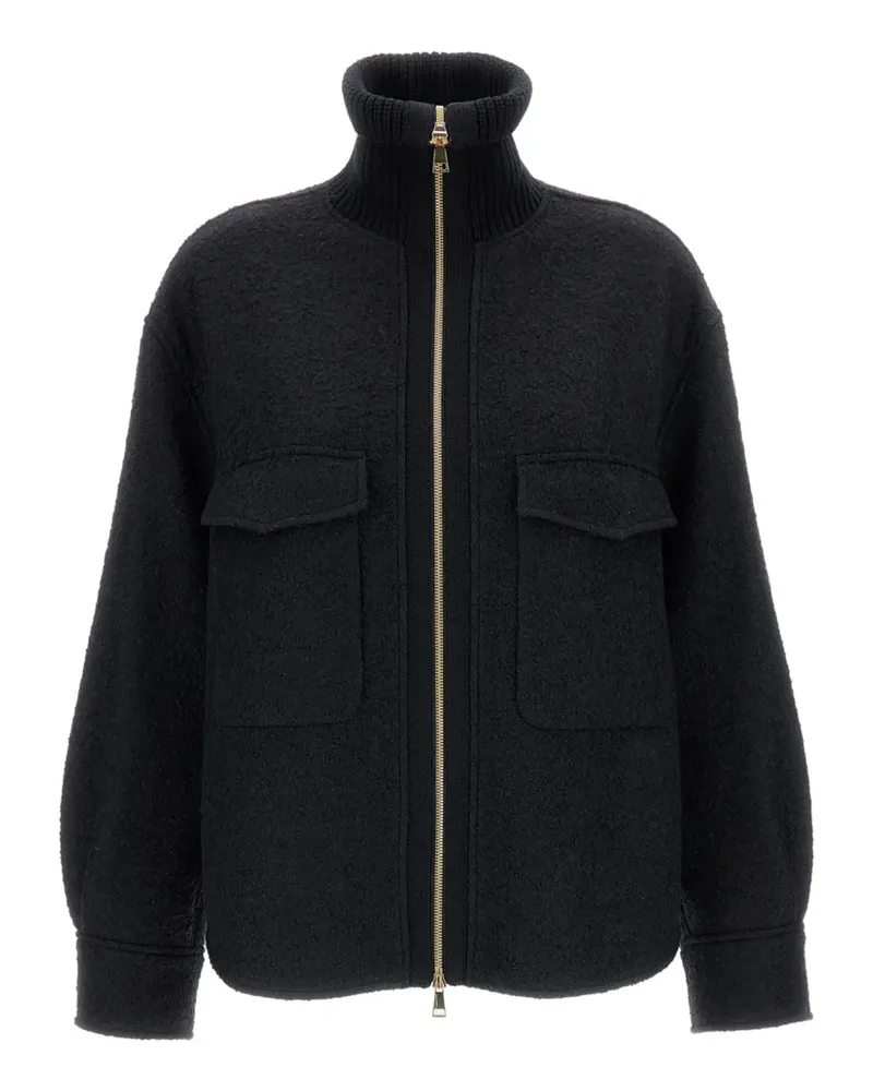 Moncler zip-up patch-pockets shirt - Schwarz Schwarz