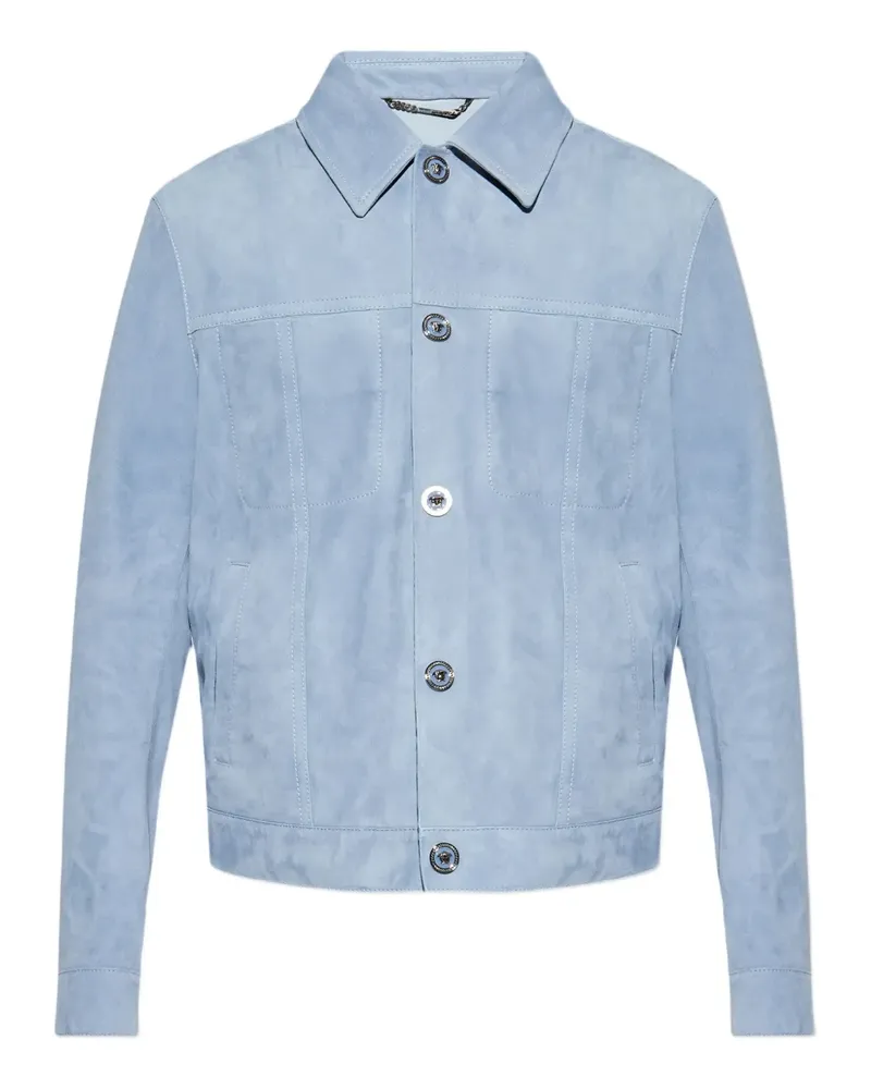 Versace Klassische Lederjacke - Blau Blau
