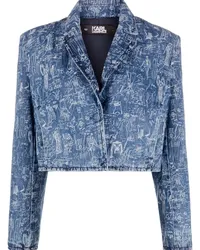 Karl Lagerfeld Cropped-Jacke mit Print Blau