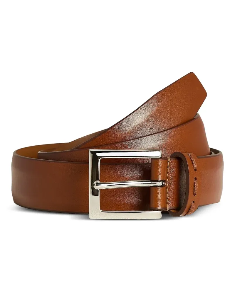 Kiton Gürtel mit Glanzoptik - Braun Braun