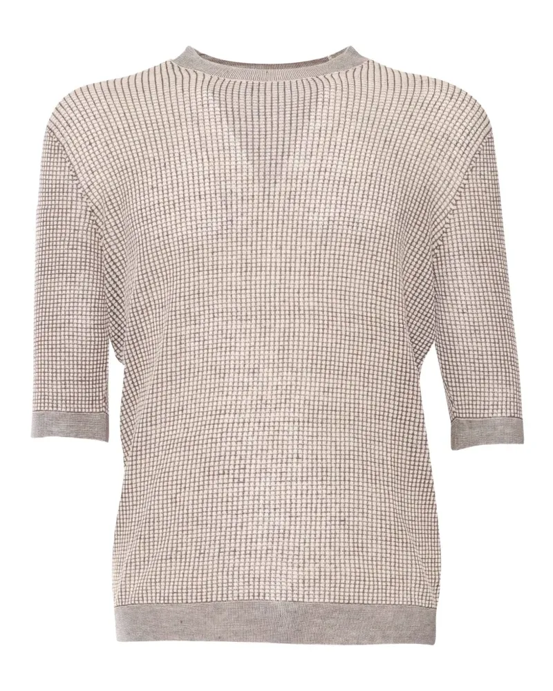 Ballantyne T-Shirt mit Waffelstrick-Muster - Nude Nude