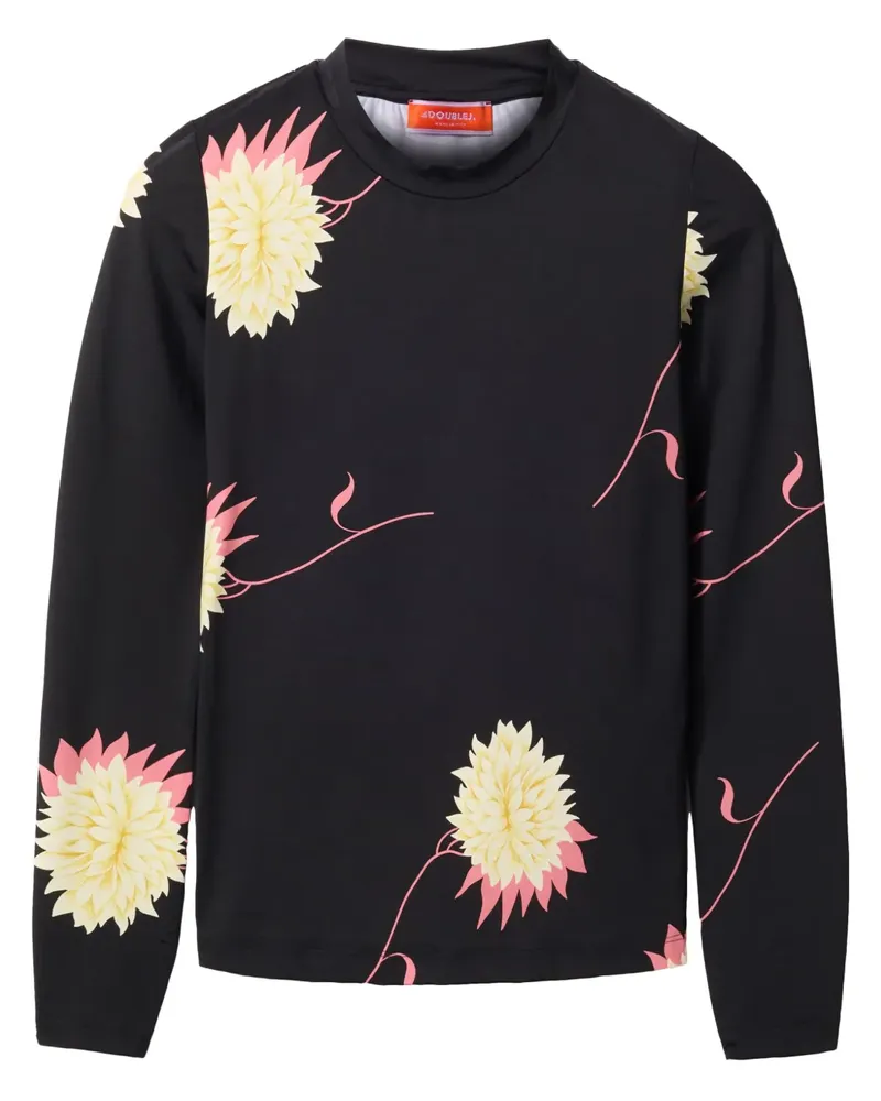 La DoubleJ Crew T-Shirt - Schwarz Schwarz