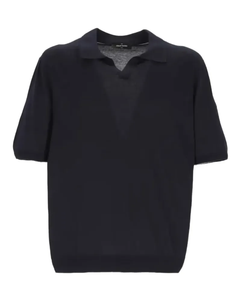 Gran Sasso silk short-sleeve shirt - Blau Blau
