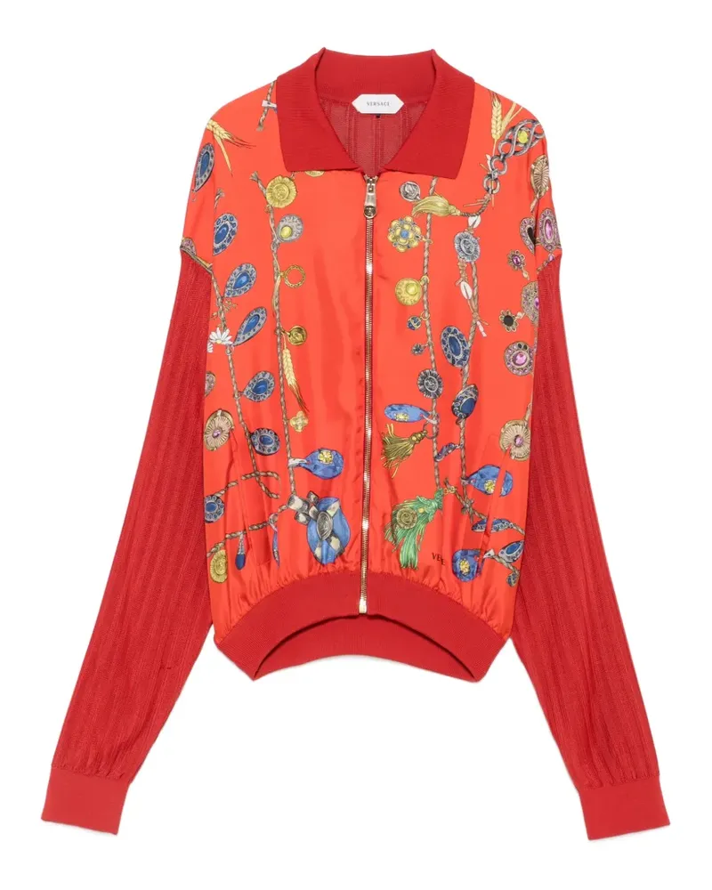 Versace Cardigan mit Schmuck-Print - Rot Rot