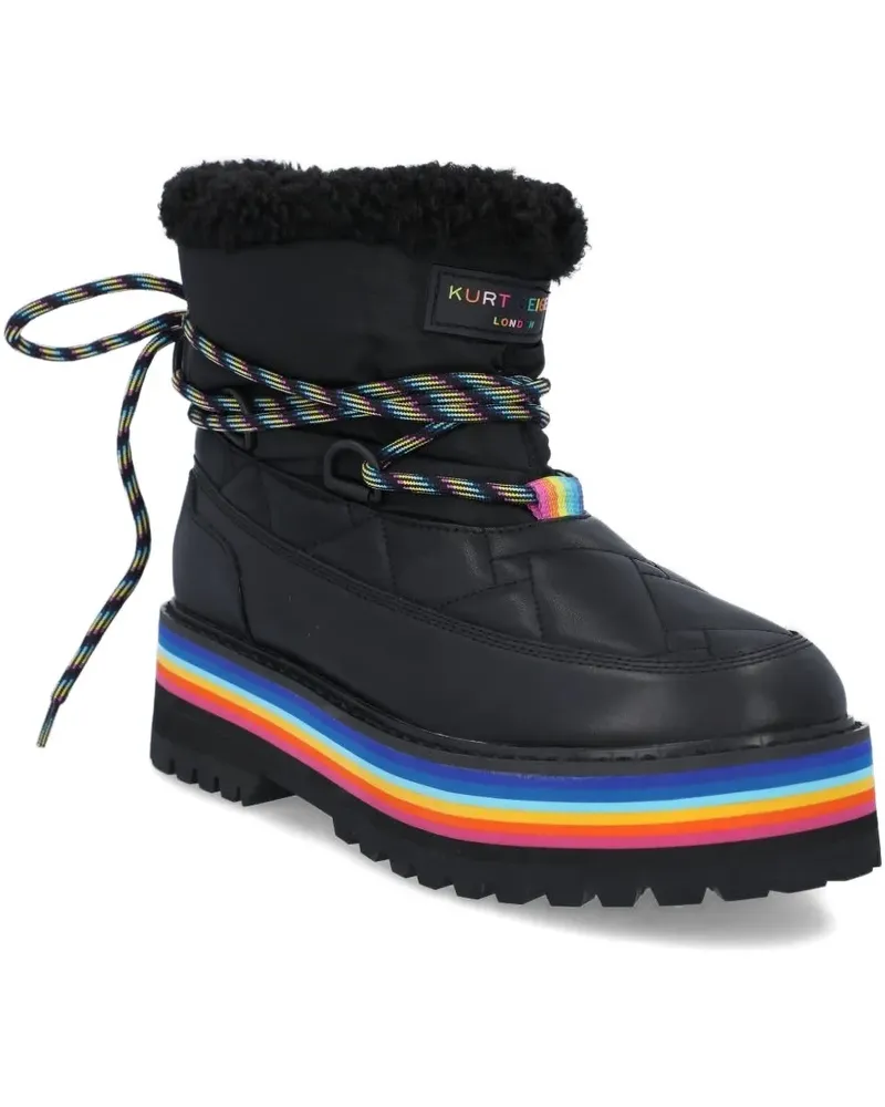 Kurt Geiger Gesteppte Stiefel mit Regenbogensohle - Schwarz Schwarz