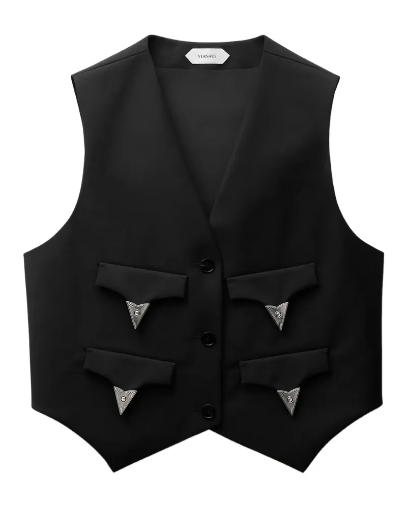 Versace wool-mohair vest - Schwarz Schwarz