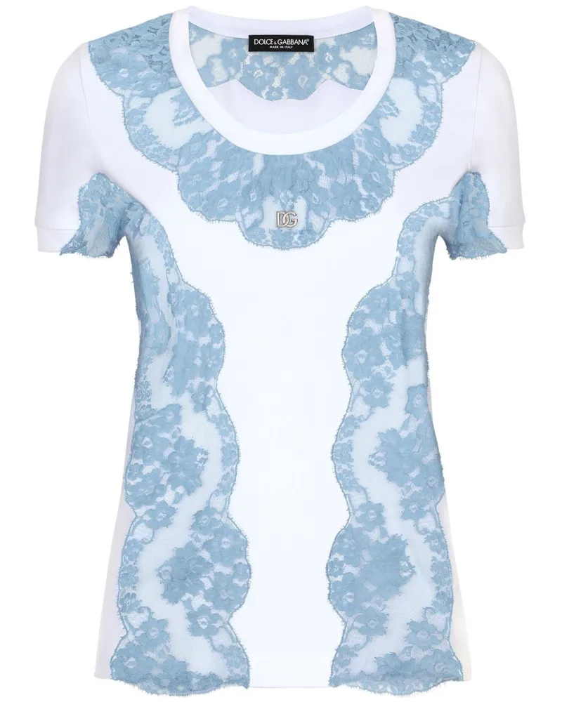 Dolce & Gabbana T-Shirt mit Schnürdetail - Weiß Weiß