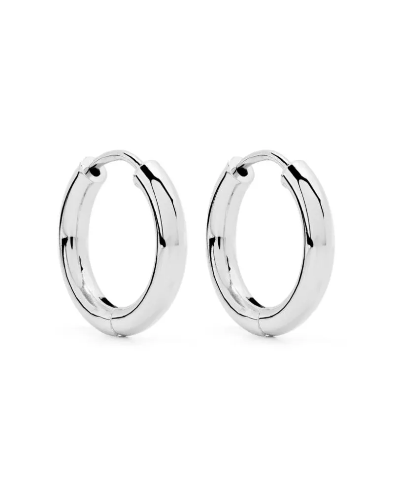 Adina Reyter 25mm Tube Creolen - Silber Silber