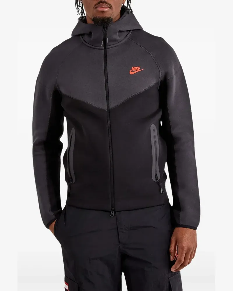 Nike Tech Fleece Windrunner "Black/Dark Smoke Grey/Light Crimson" Jacke - Schwarz Schwarz