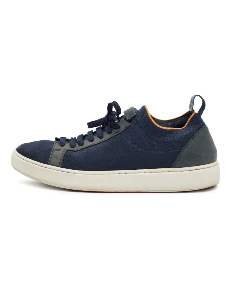 Santoni Sneakers in Strickoptik - Blau Blau