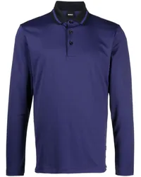 HUGO BOSS Langärmeliges Poloshirt Blau