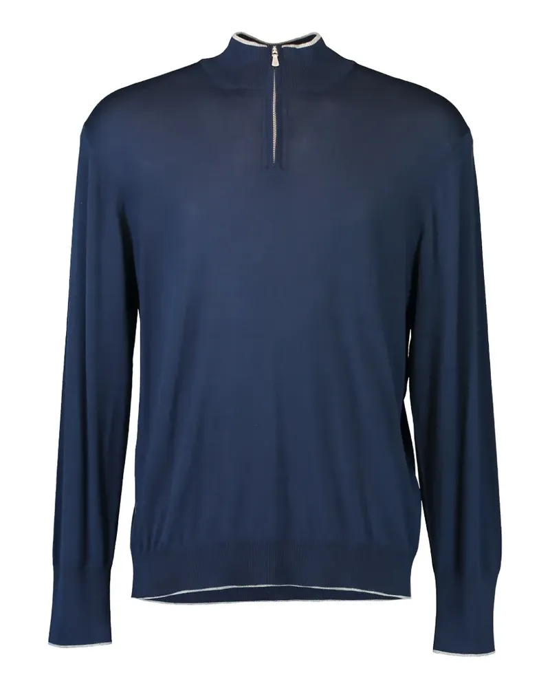 Eleventy half-zip long-sleeve sweater - Blau Blau