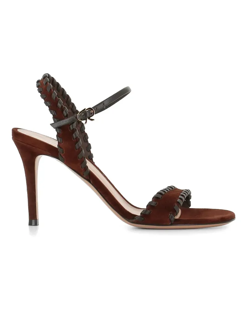Gianvito Rossi Sandalen aus Wildleder mit Ziernähten - Braun Braun