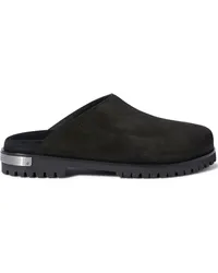 OFF-WHITE Wildleder-Clogs mit Logo Schwarz