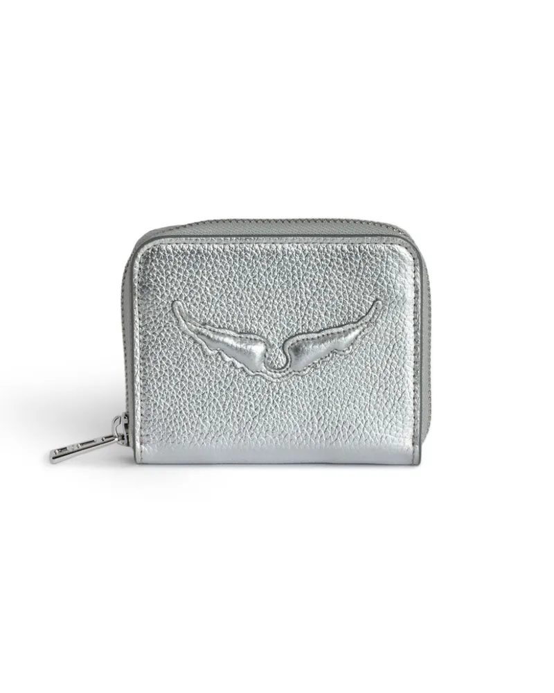 Zadig & Voltaire Portemonnaie mit Flügel-Applikation - Silber Silber