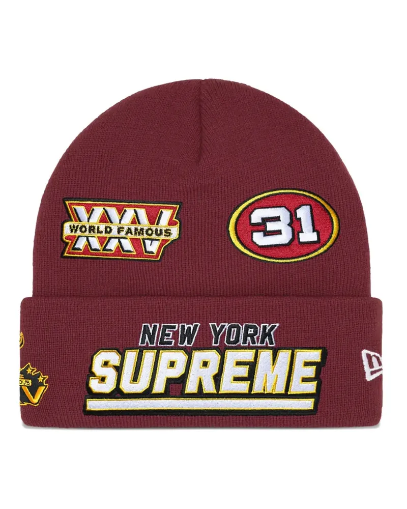 Supreme Being x New Era Football Beanie mit Stickerei - Rot Rot