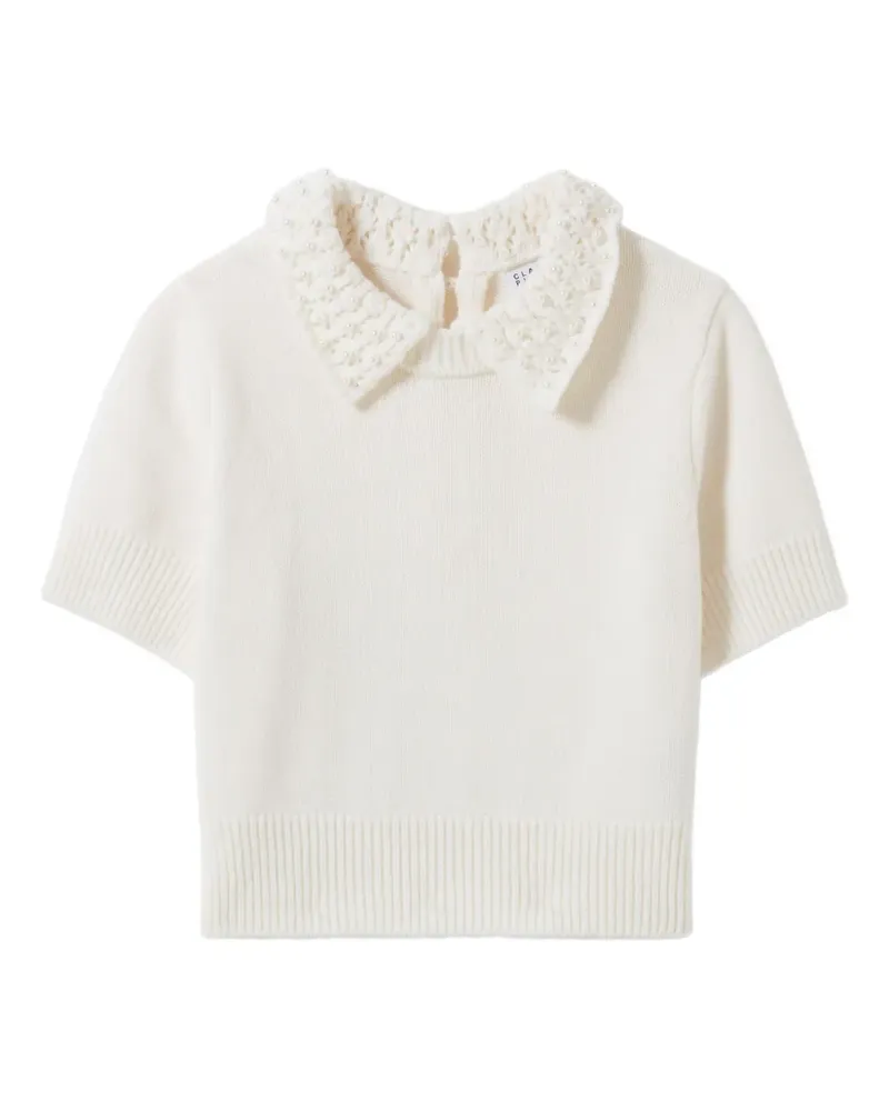 Claudie Pierlot Poloshirt mit Perlenverzierung - Nude Nude
