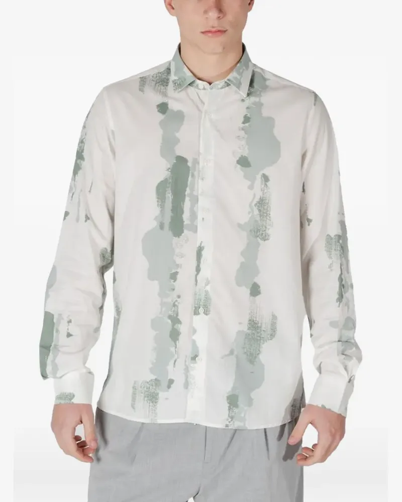 Antony Morato abstract-print long-sleeve shirt - Weiß Weiß