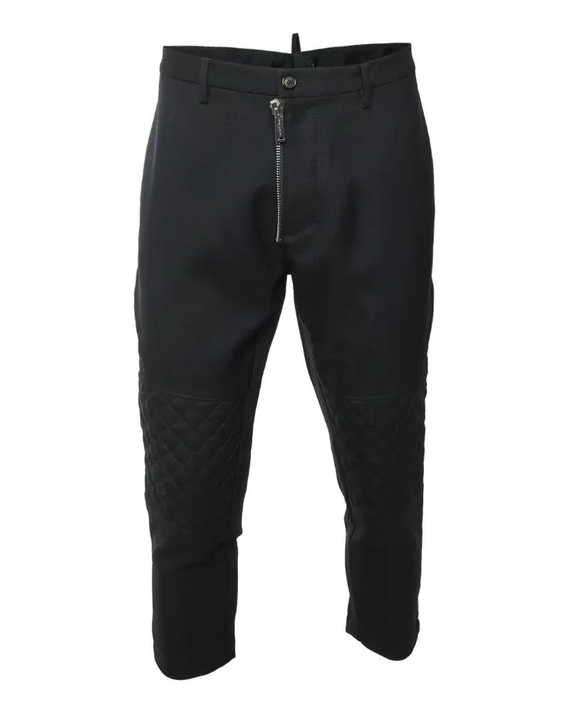 Dsquared2 quilted zip-detail trousers - Schwarz Schwarz